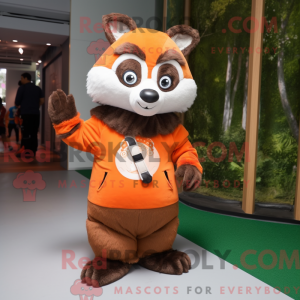 Maskotkarakter af en orange...