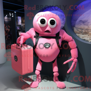 Mascottefiguur van een roze...