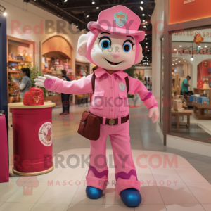 Pink Fire Fighter maskot...