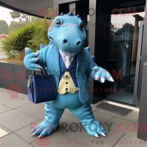 Mascot character of a Cyan...