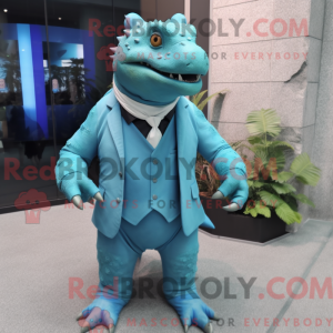Mascot character of a Cyan...