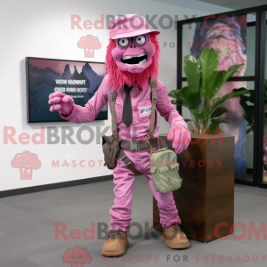 Maskot karakter af en Pink...