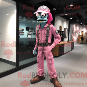 Mascot character of a Pink...