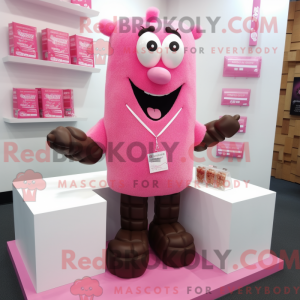 Maskottchen eines rosa...