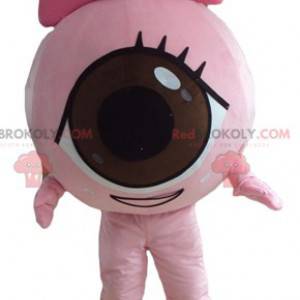 Giant pink eye mascot all round and cute - Redbrokoly.com