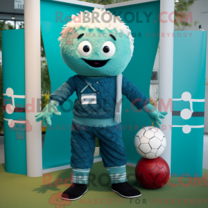 Maskotki av et Teal Soccer...