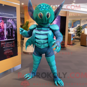 Mascot character of a Teal...