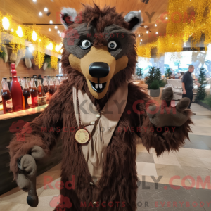 Mascot character of a Brown...