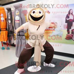 Mascot character of a Tan...