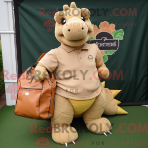 Mascot character of a Tan...