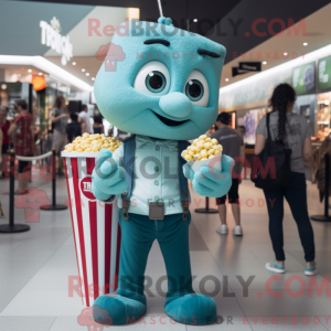 Maskotki z Teal Pop Corn w...