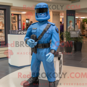 Mascot character of a Blue...