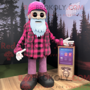 Mascottefiguur van een roze...