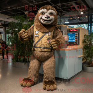 Mascot character of a Brown...
