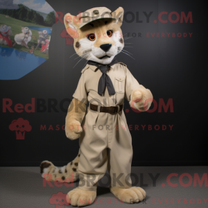Mascot character of a Tan...