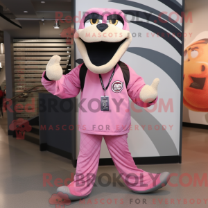 Maskotkarakter af en Pink...