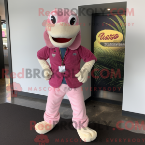 Maskotkarakter av en Pink...