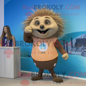 Mascot character of a Tan...