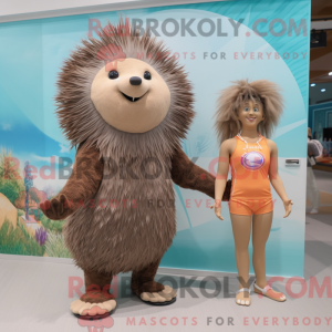 Mascot character of a Tan...