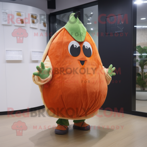 Rust Melon mascot costume character dressed with a Shorts and Shawls