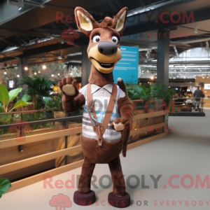 Mascot character of a Brown...