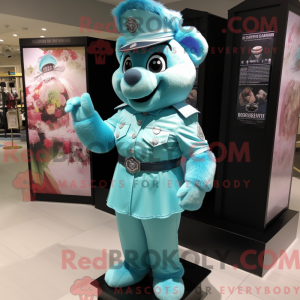 Mascot character of a Cyan...