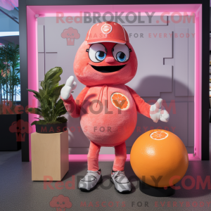 Mascot character of a Pink...