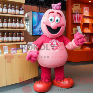 Maskottchen einer rosa...