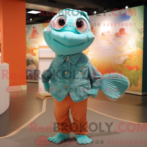 Mascot character of a Teal...