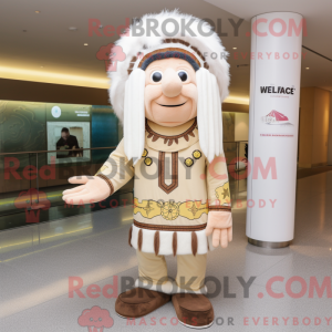 Mascot character of a Beige...