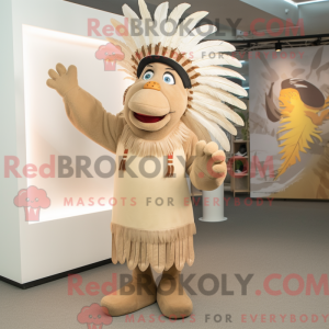 Mascot character of a Beige...