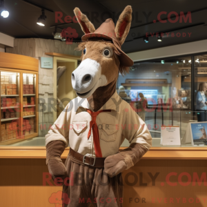 Mascot character of a Brown...
