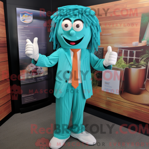 Mascot character of a Teal...