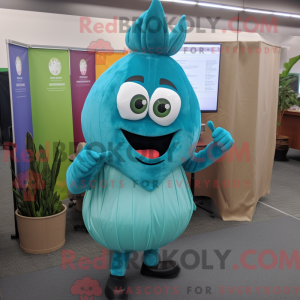 Mascot character of a Teal...