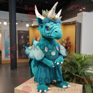 Mascot character of a Teal...