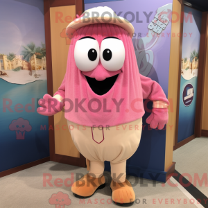 Maskotkarakter av en Pink...