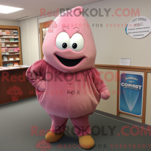 Maskotkarakter af en Pink...