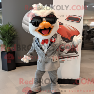 Maskot-karakter af en grå...