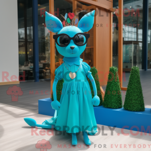 Mascot character of a Cyan...