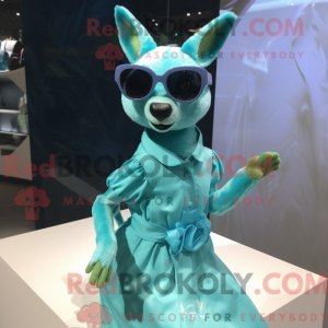 Mascot character of a Cyan...