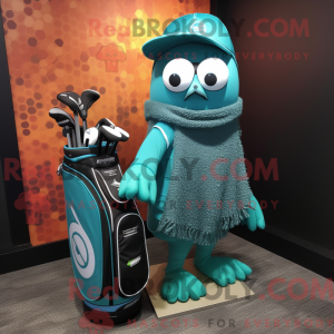 Postava maskota Teal Golf...