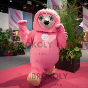 Maskottchen eines rosa...