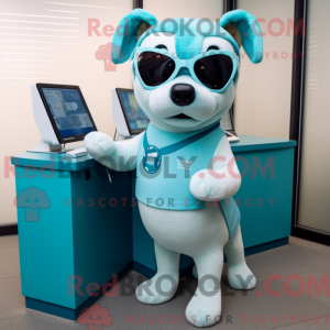 Mascot character of a Cyan...