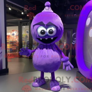 Maskot-karakter av en lilla...