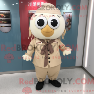 Mascot character of a Beige...