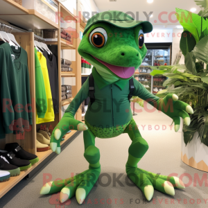 Maskotfigur af en skovgrøn...
