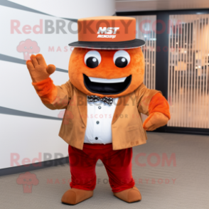 Rust Momentum mascot costume character dressed with a Blazer and Headbands