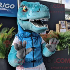 Mascot character of a Cyan...