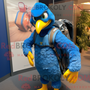 Mascot character of a Blue...