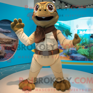 Mascot character of a Brown...